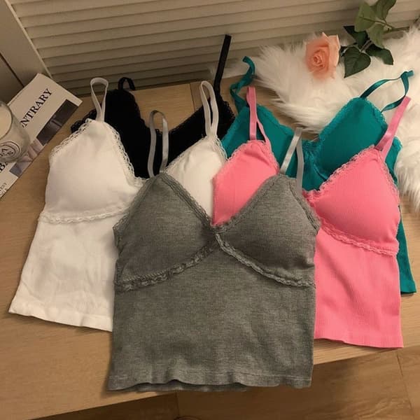 Dubbelbandad Topp Trendig Linne VIT white