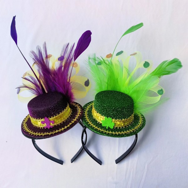 ST Patricks Day silinteri, sulkainen hiusvanne VILLA purple