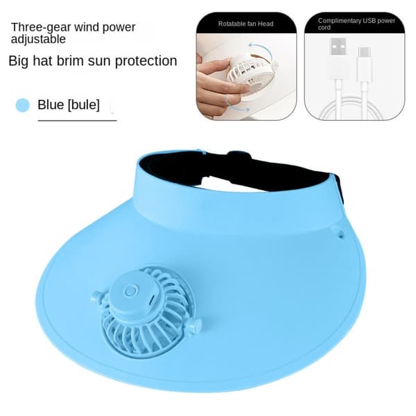 Solhat med ventilator Åben Top Hat BLÅ Blue