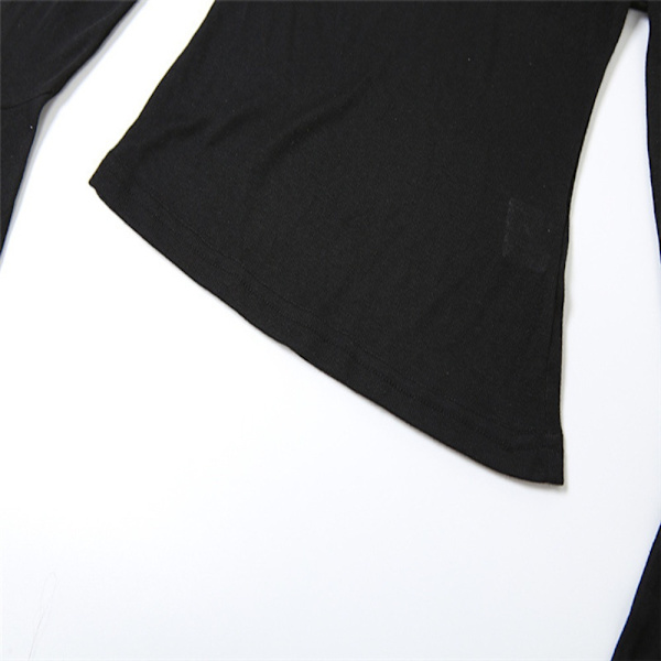 Långärmade T-shirts Cropped T-shirt SVART L Black L