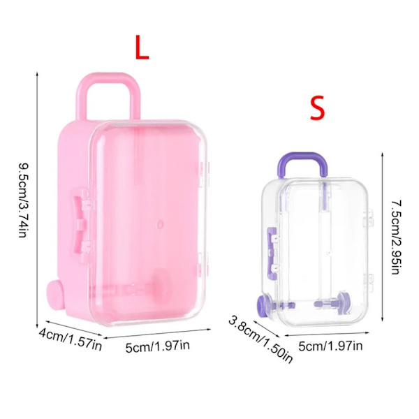 Mini Roller Matkalaukku Pieni Matkalaukku Case MUSTA L black L