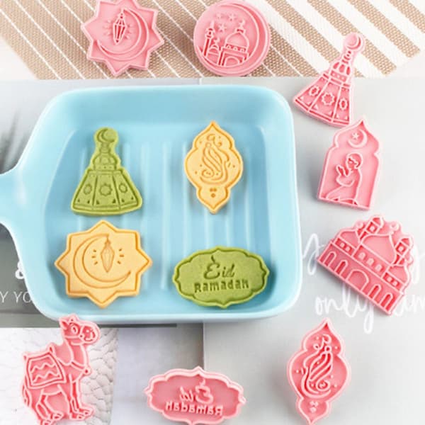 8 stk/sett Eid Mubarak Kakeformer Kjeksutskjærere