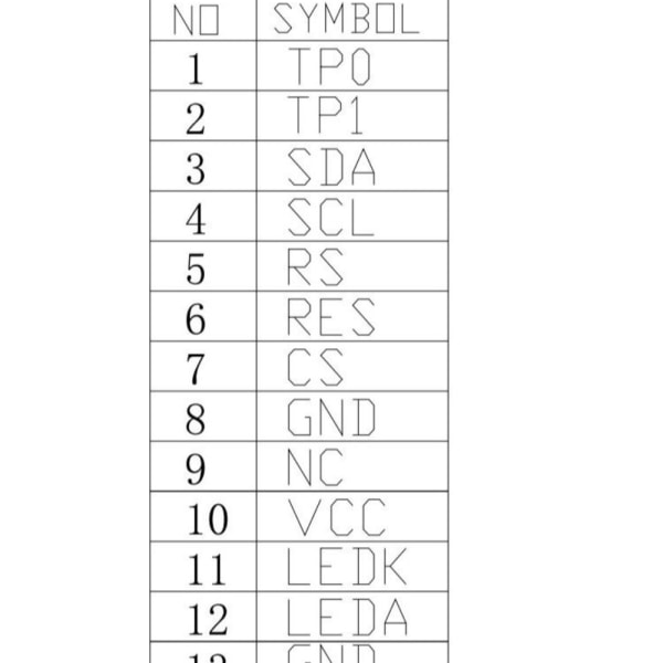 TFT LCD-skjerm 0,96" TFT IPS-modul SPI-grensesnitt