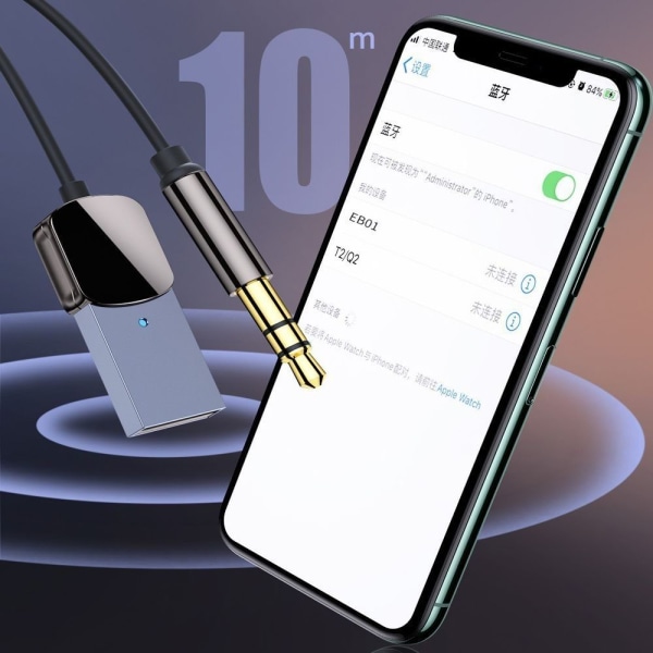 Bluetooth-adapter för AUX, Trådlös adapterkabel Dongle USB