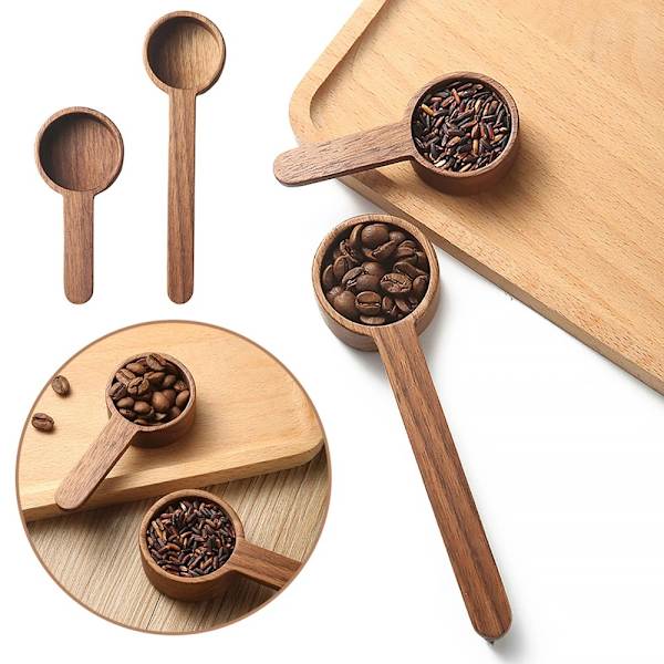 Kaffeske af træ Køkken Måleskeer SORT VALNØD SBlack Walnut