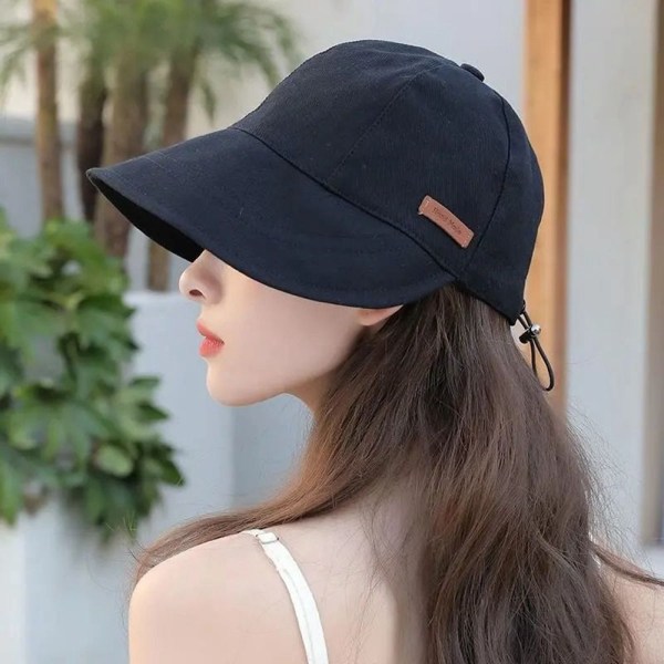 Denim Bucket Hats Dame Sommer Hat SORT Black