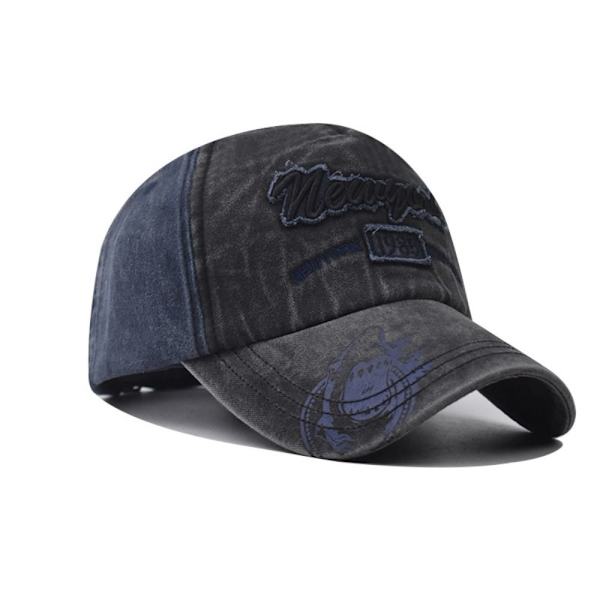 Kirjonta Baseball-lippikset Distressed Haalistunut Casquette MUSTA black