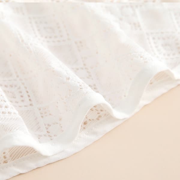 Rosjacquard Polyestersjal Solskyddssjal VIT White