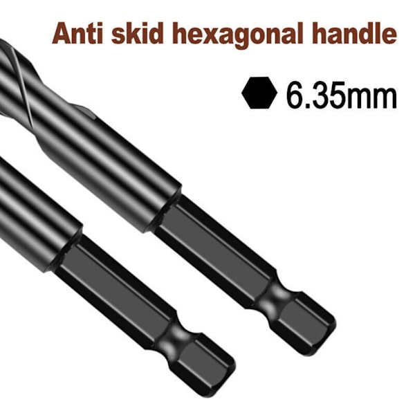 7 Styck 4-Ege Cross Borr Bit Set Sexkantigt skaft Legering borr black