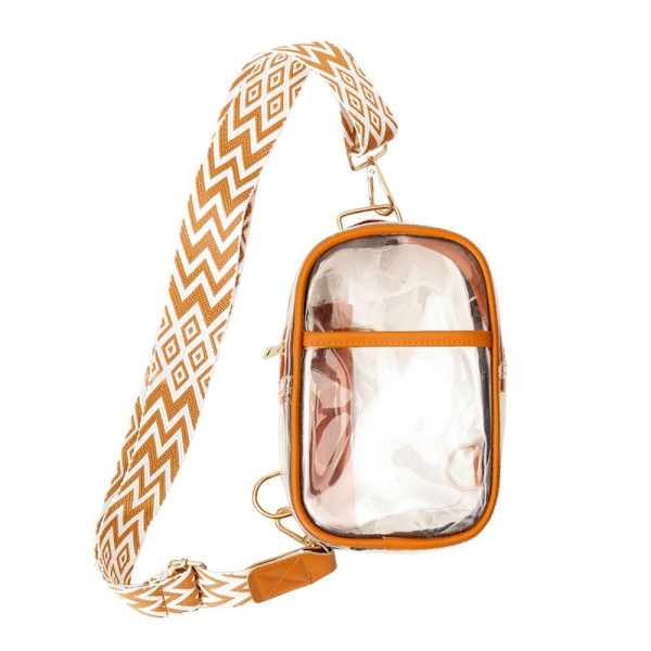 Genomskinlig Crossbody-väska Enkel axelväska ORANGE orange