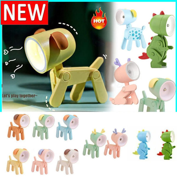 LED nattlys tegneserie skrivebordslampe BEIGE VALP VALP beige puppy-puppy