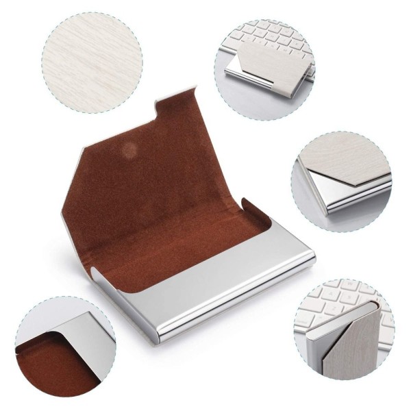 Visitkortholder Wood Grain Card Case PU Læder Card Case