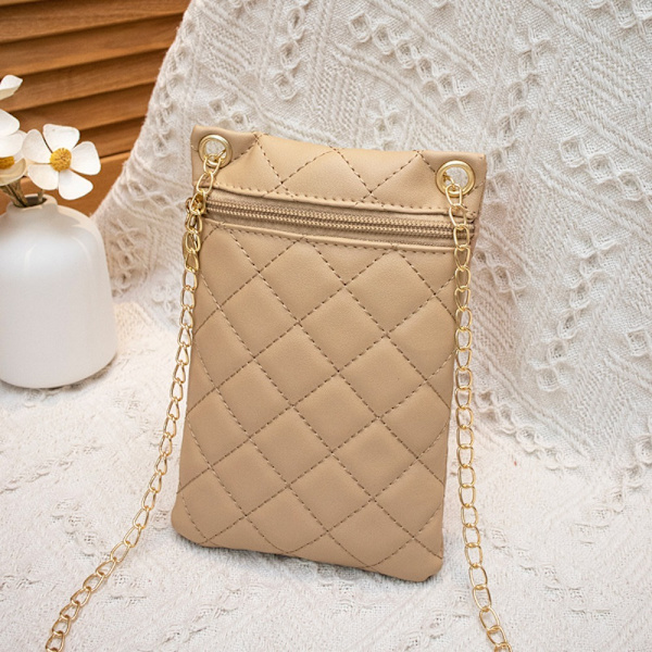 Kedjetelefonväska Rhombic gitterväska KHAKI Khaki