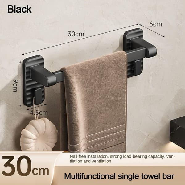 Handdukshållare Klädhängare SVART 30CM TYPE1 TYPE1 black 30cmType1-Type1