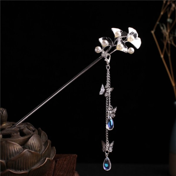 Pearl Tofs Hair Stick Butterfly Hårnål SILVER STYLE1 STYLE1 silver style1-style1