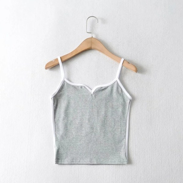 Summer Contrast Top Chicken Heart Collar Suspenders GREEN L Green L