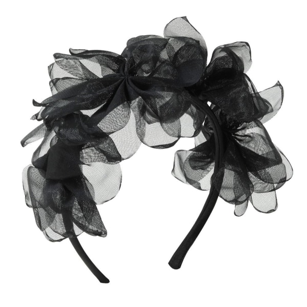 Mesh Flower Pandebånd Prinsesse Hovedbeklædning SORT black