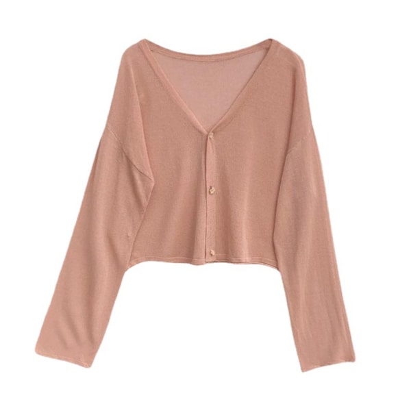 Strikkede cardigan strikkeoverdeler ROSA Pink