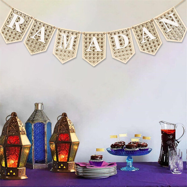 Eid Mubarak Vedhæng Ramadan Dekoration HVID