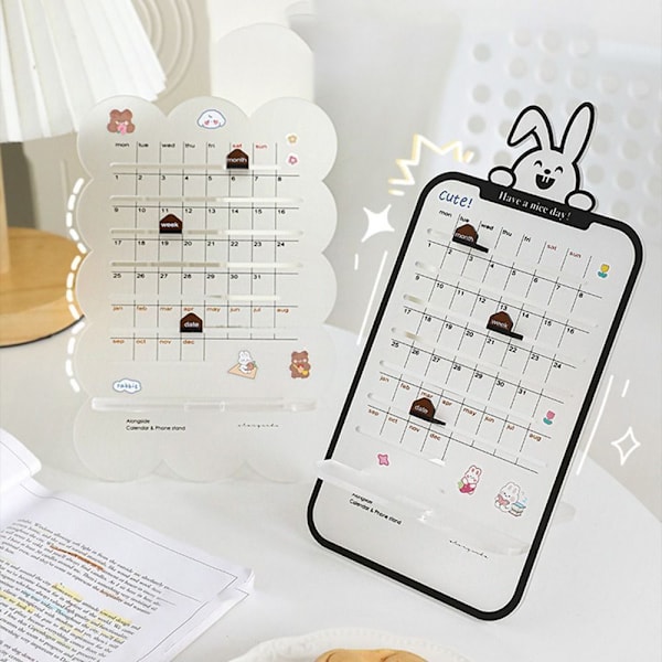 Skyvbar skrivebordskalender planlegger HVIT SKY White Cloud-Cloud