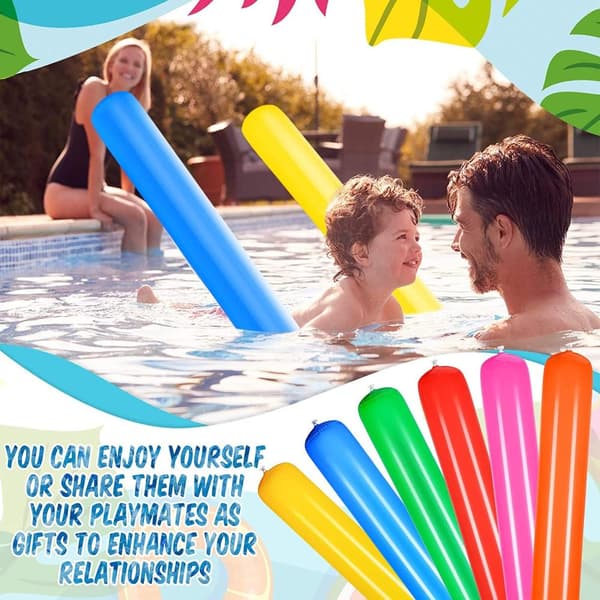 4 st Pool Uppblåsbara Pinnar Poolnudlar BLÅ blue