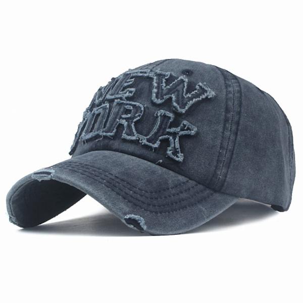 Kirjonta Baseball-lippikset Distressed Hole Haalistuneet hatut NAVY navy