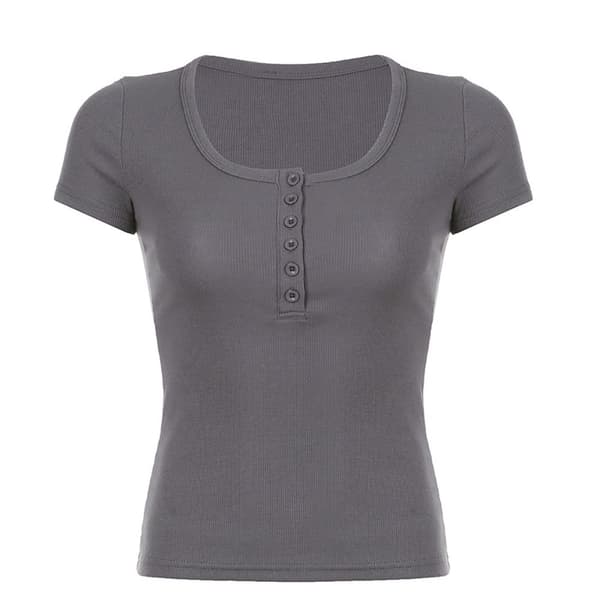 Lyhythihainen crop-toppi HARMAA L Gray L