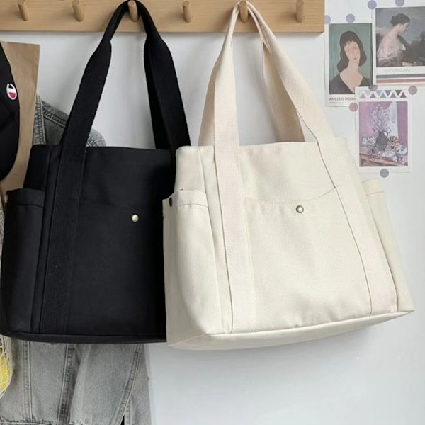 Tote Bag Canvas Taske BEIGE Beige