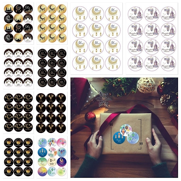 EID Mubarak Papir Stickers Gaveetiketter Sticker STYLE 8 STYLE 8 Style 8