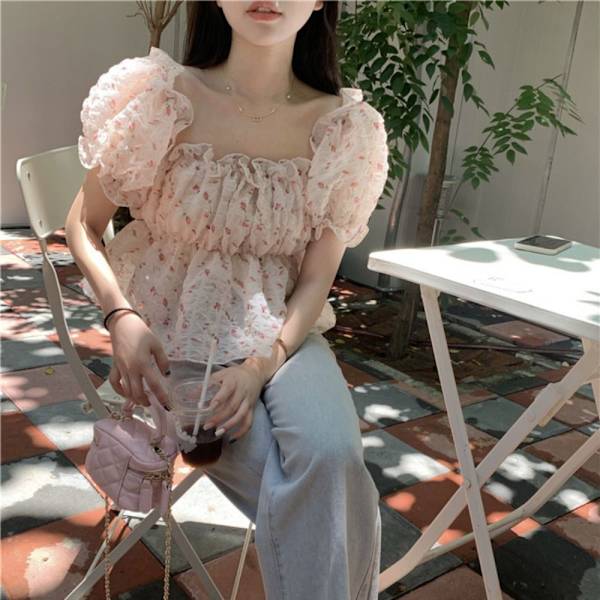 Blomsterskjorte bluse L L
