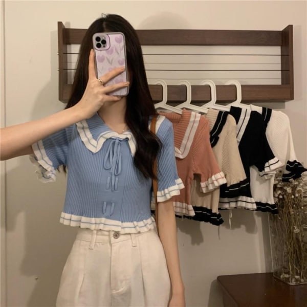 Crop Top Dam Topp BLÅ Blue