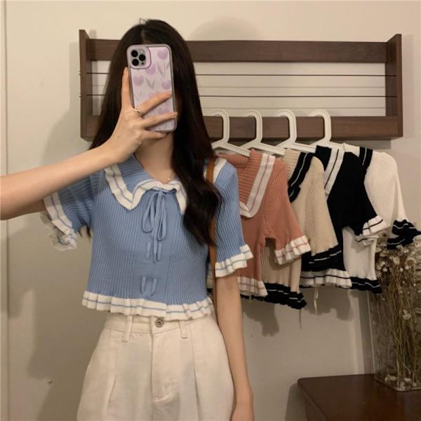 Crop Top Dame Top SORT Black
