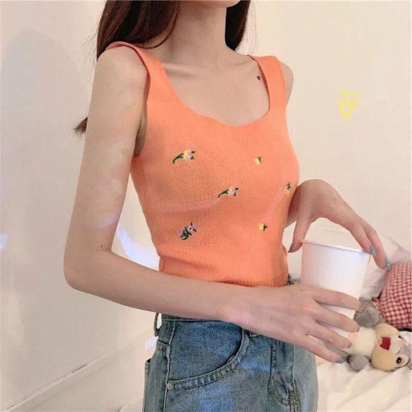 Tank Top Crop Top ORANSSI Orange
