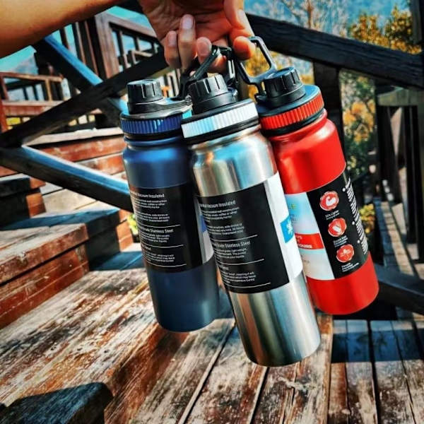 1000ml Vakuumkopp i rostfritt stål Resekaffekopp BLÅ Blue