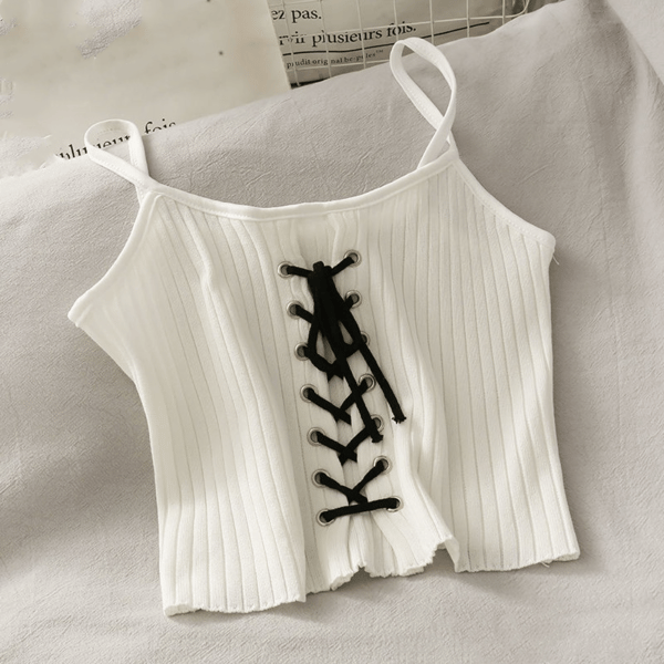 Strikket Crop Top Camis GRÅ grey