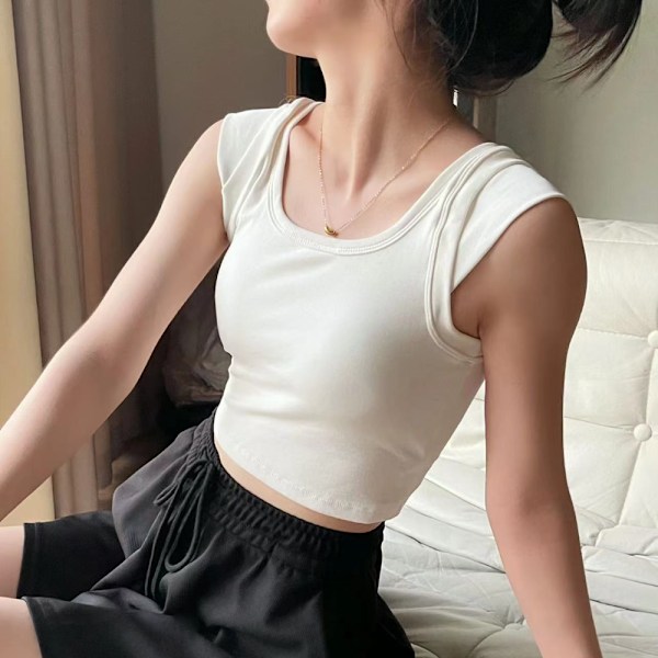 Fly Sleeve Tank Top Sexy Crop Top RED red