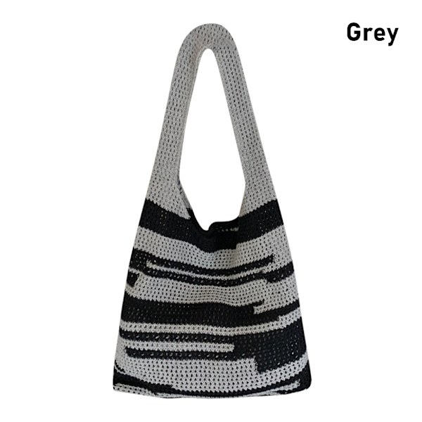 Hæklet Tote Bag Skuldertaske GRÅ Grey