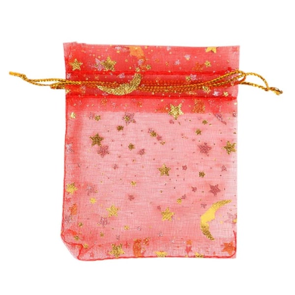 50 kpl Organza Laukut Lahjapakkaus Charm Korut Pussi PUNAINEN Red