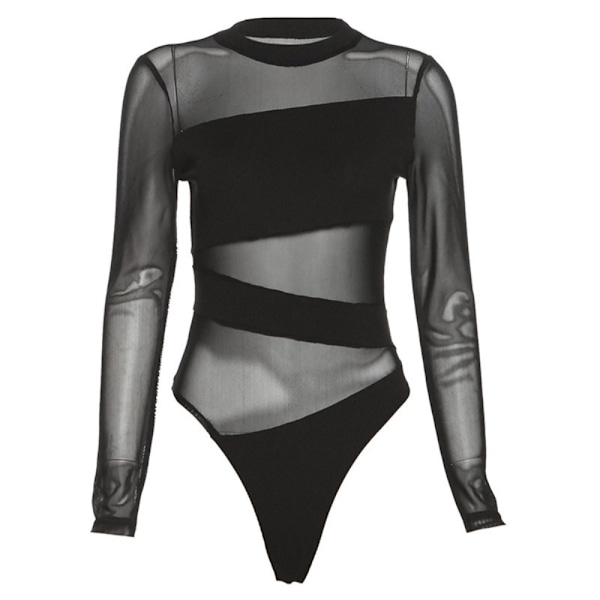 Läpinäkyvä Mesh Top Cut-out Base Onesie S S