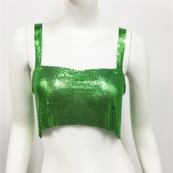 Metal Tank Top Rygløse Camisoles GRØN Green