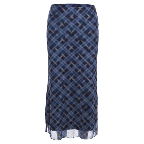 Pencil Skirt Wrap Nederdel BLÅ L Blue L