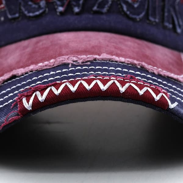 Broderade Basebollkepsar, Sliten och Blekt, GRÅ grey