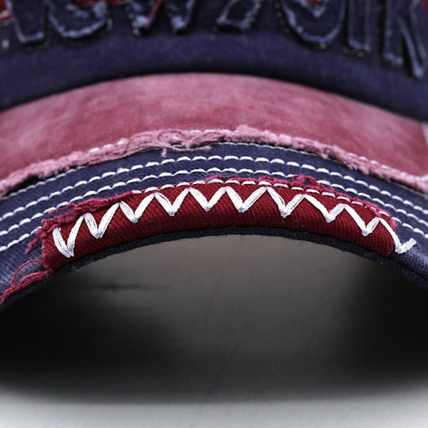 Broderi Baseball Caps Distressed Faded Casquette SORT black