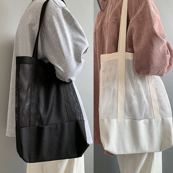 Mesh Skuldervesker Handleveske HVIT white