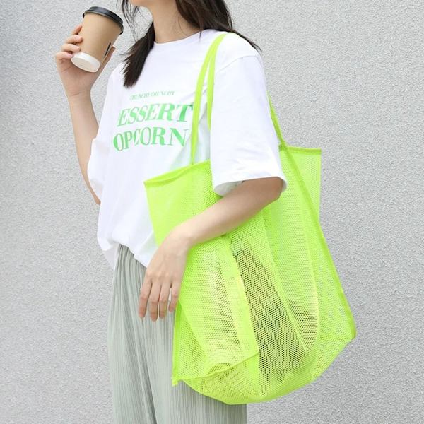 Läpinäkyvä mesh Rantalaukku GREEN STYLE1 STYLE1 green style1-style1