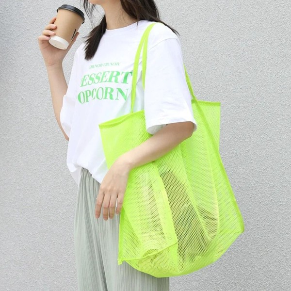 Transparent Mesh väska Strandväska GREEN STYLE1 STYLE1 green style1-style1