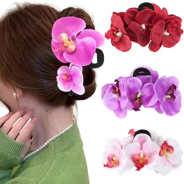 Simuloidut kukat hiusklipsit Rhododendron Rapuklipsi STYLE1 D style1 D