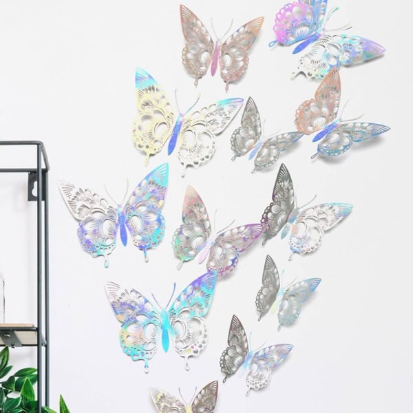 12 stycken Butterfly Wall Stickers 3D Stickers 6 6 6