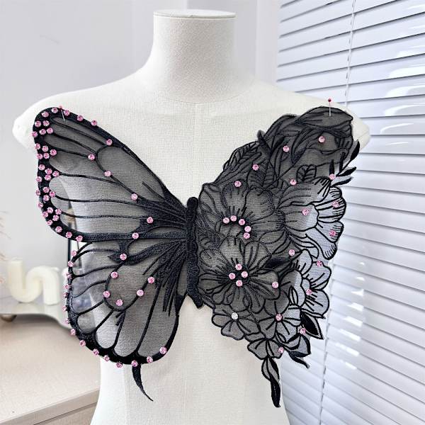 Butterfly Patch Clothes Patches SORT B ​​B Black B-B