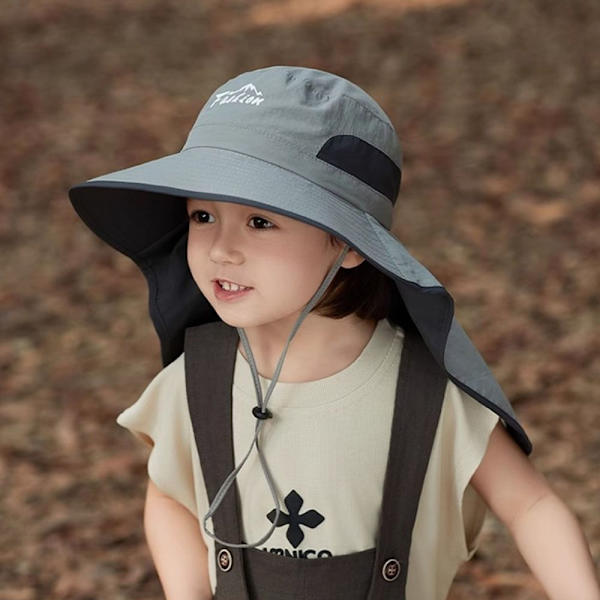 Solskyddad sommarhatt för barn Tunn fiskarhatt för barn khaki